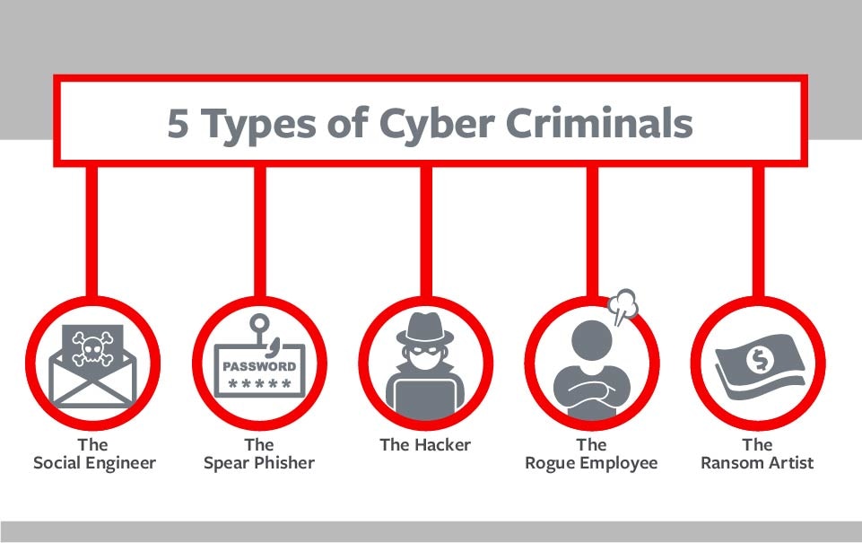 5 Types of cyber criminals chart