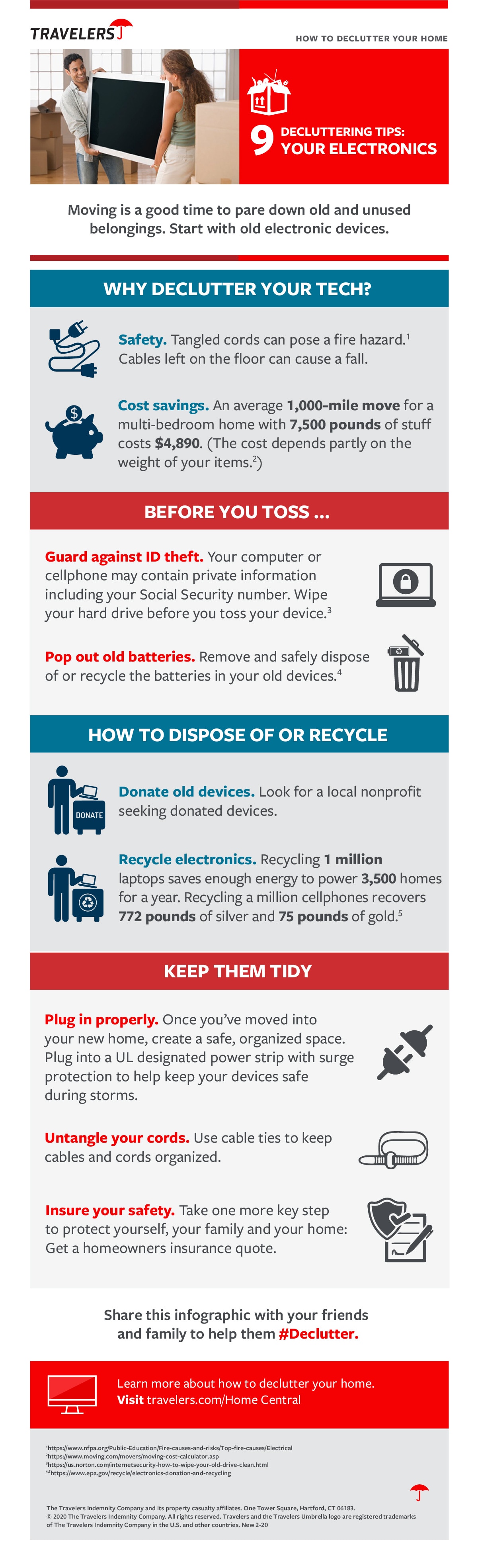 inforgraphic for 9 tips on how to declutter your electronics