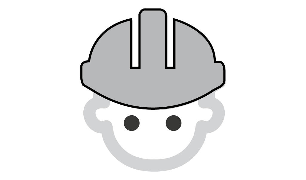 Grey icon with man in hard hat