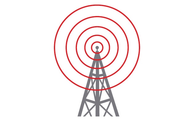 icon of a radio or cell tower