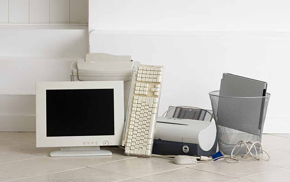 Pile of old computers can be considered e-waste